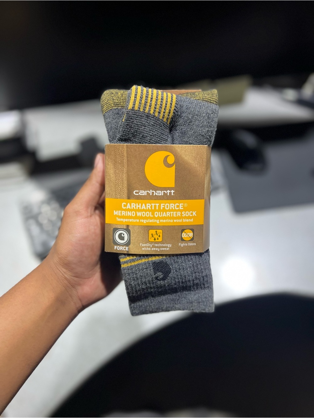 Carhartt Force Merino Wool Quarter Socks 3 Pack XL 11-15 NEW